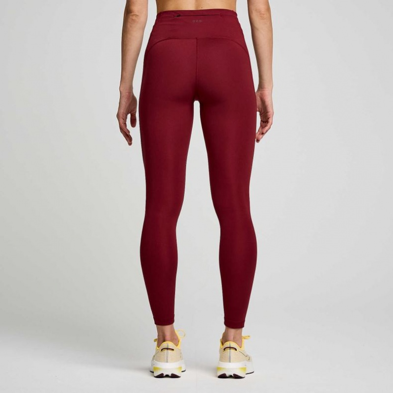 Saucony Fortify 7/8 Women's Tight Burgundy | Riyadh RWOJI