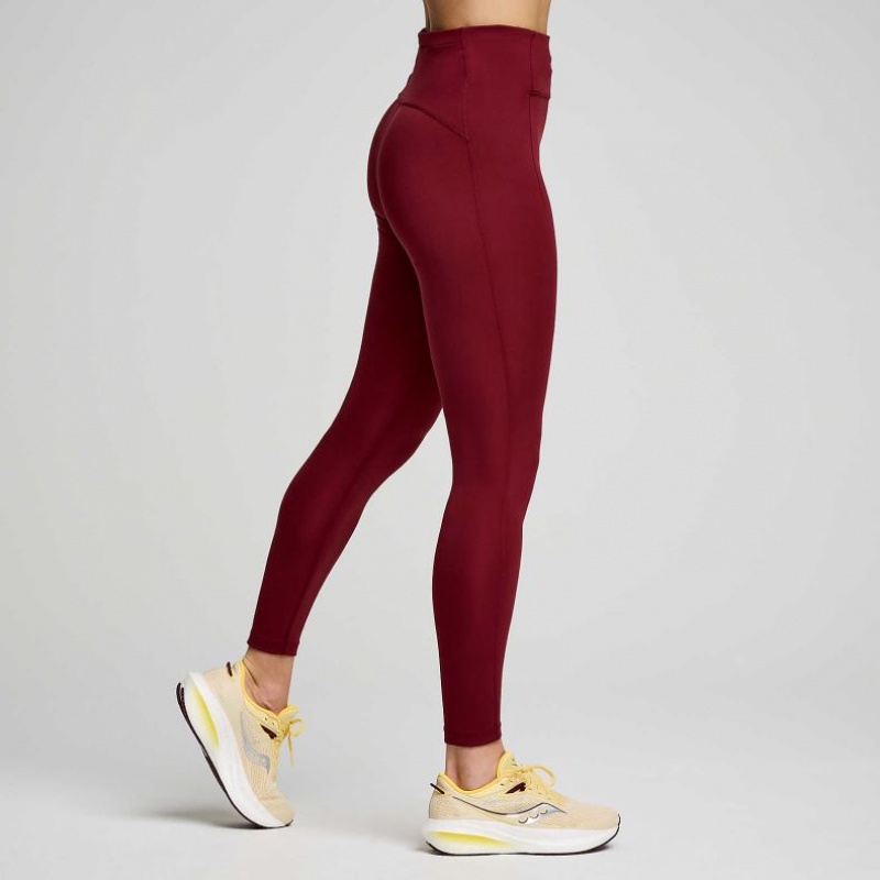 Saucony Fortify 7/8 Women's Tight Burgundy | Riyadh RWOJI