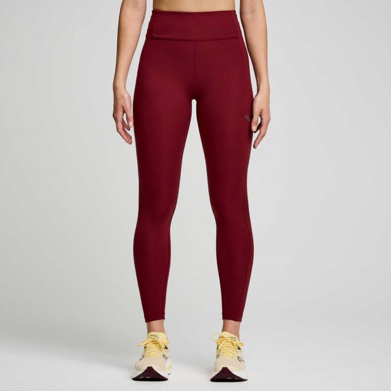 Saucony Fortify 7/8 Women\'s Tight Burgundy | Riyadh RWOJI