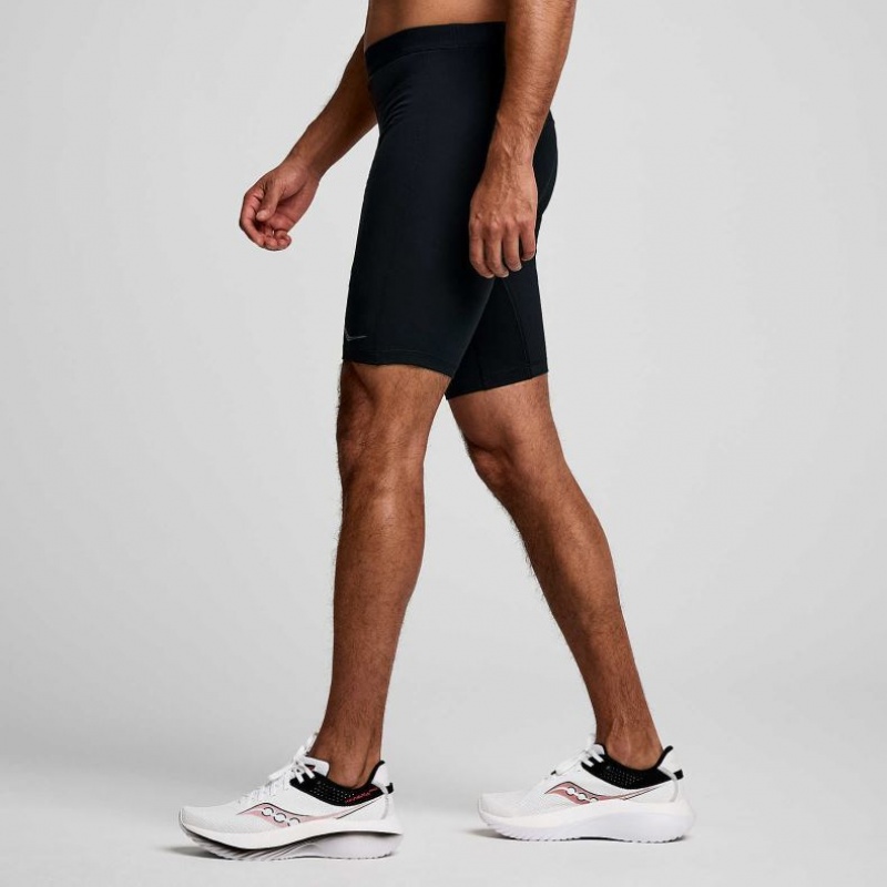 Saucony Fortify Lined Half Men's Tight Black | Riyadh VABEL