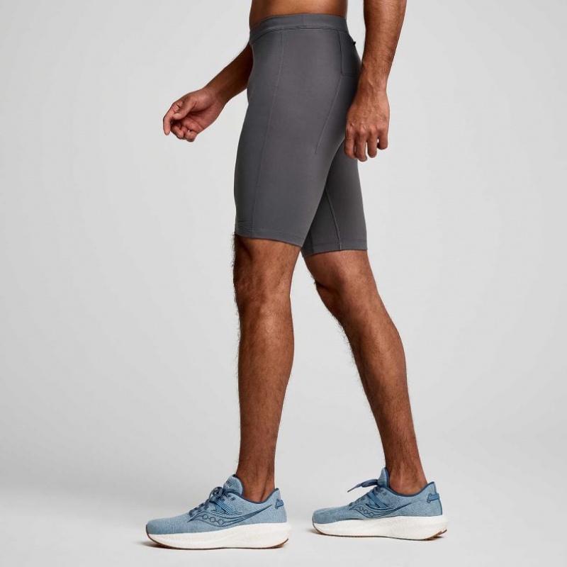 Saucony Fortify Lined Half Men's Tight Grey | KSA TIJVZ