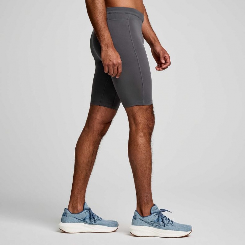 Saucony Fortify Lined Half Men's Tight Grey | KSA TIJVZ