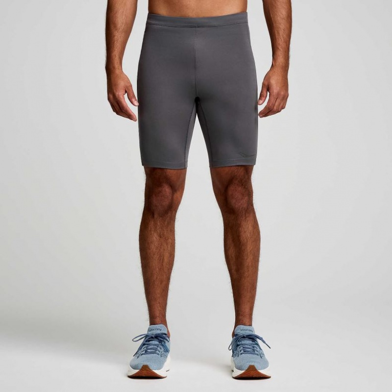 Saucony Fortify Lined Half Men\'s Tight Grey | KSA TIJVZ