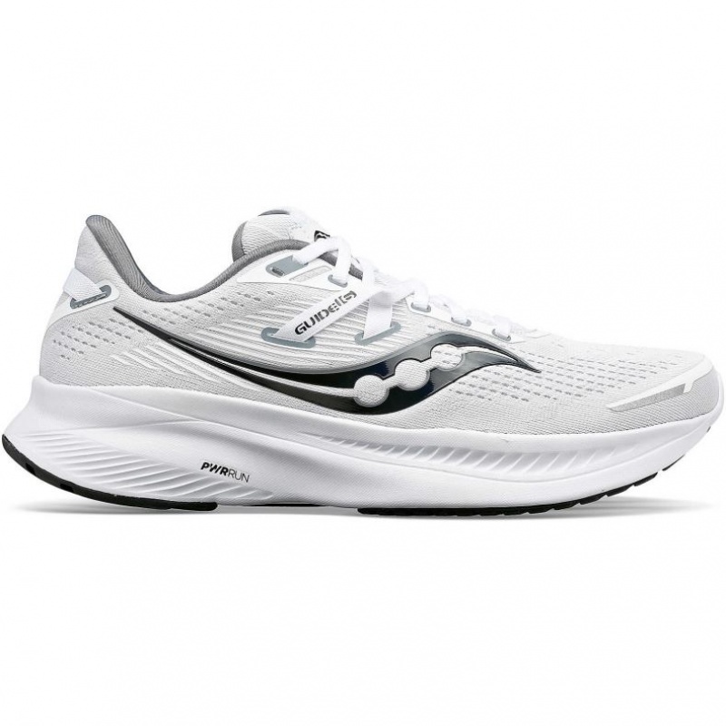 Saucony Guide 16 Men\'s Running Shoes White | Jeddah HTLMD