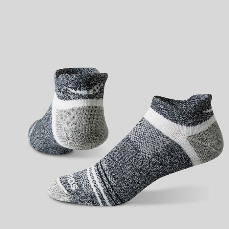 Saucony Inferno Merino Wool Blend No Show 3-Pack Men's Socks Black / Grey | Riyadh AFYXK