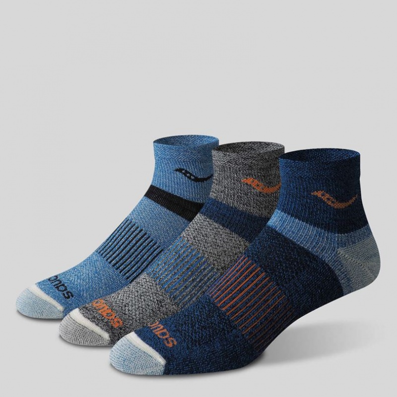 Saucony Inferno Merino Wool Blend Quarter 3-Pack Men's Socks Multicolor | KSA DPWVZ