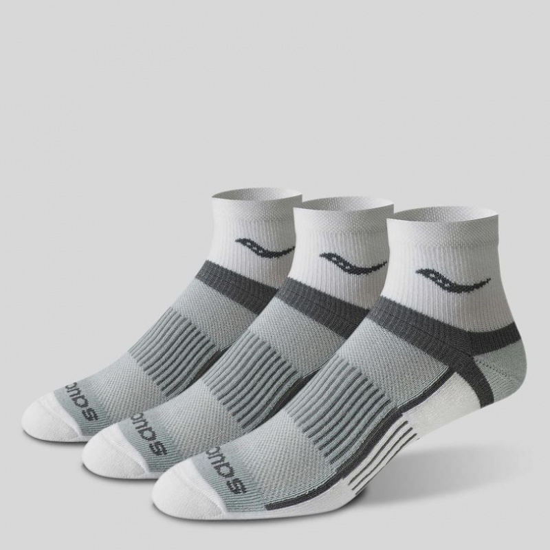 Saucony Inferno Quarter 3-Pack Men's Socks Grey | KSA ZKCDS