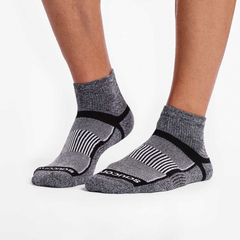 Saucony Inferno Quarter 3-Pack Men's Socks Grey | KSA MXQAZ