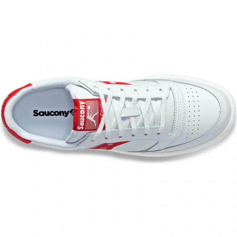 Saucony Jazz Court PU Men's Sneakers White / Red | KSA QBYET