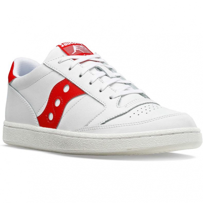 Saucony Jazz Court PU Men's Sneakers White / Red | KSA QBYET