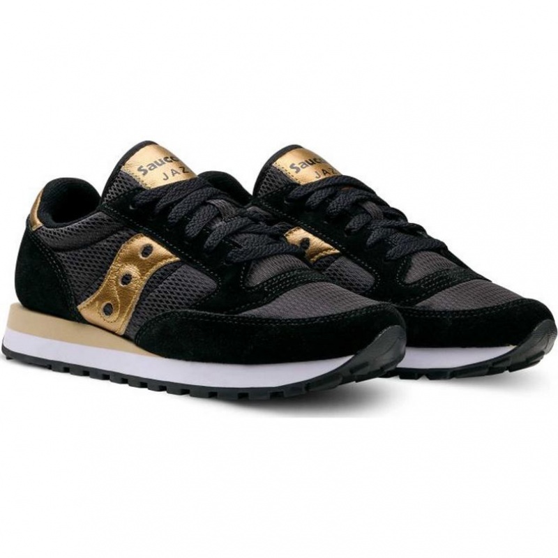 Saucony Jazz Original Women's Sneakers Black / Gold | KSA ODHNF