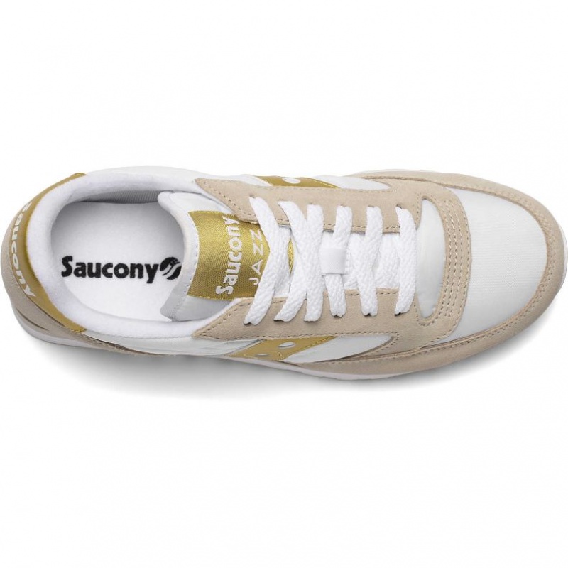 Saucony Jazz Original Women's Sneakers White / Beige / Gold | Riyadh UHEJI