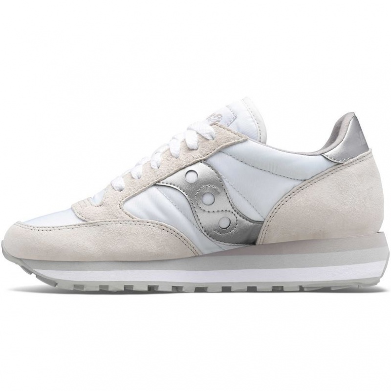 Saucony Jazz Triple Women's Sneakers White / Silver | Jeddah OYZCA