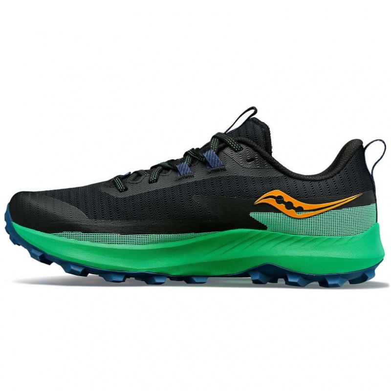 Saucony Peregrine 13 Men's Trail Running Shoes Black / Green | Riyadh CLPZV