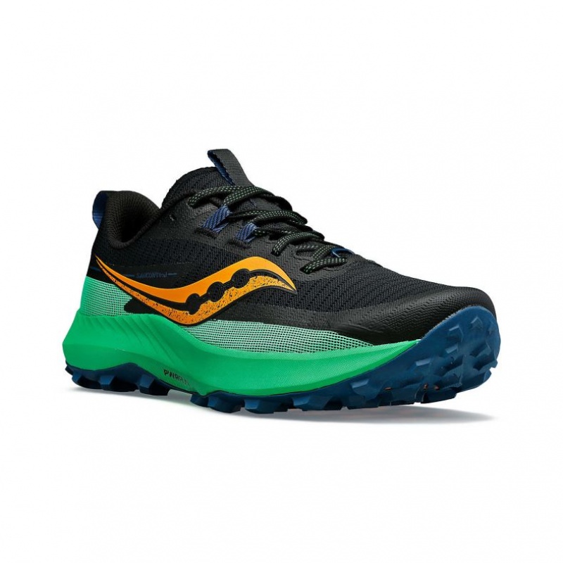 Saucony Peregrine 13 Men's Trail Running Shoes Black / Green | Riyadh CLPZV