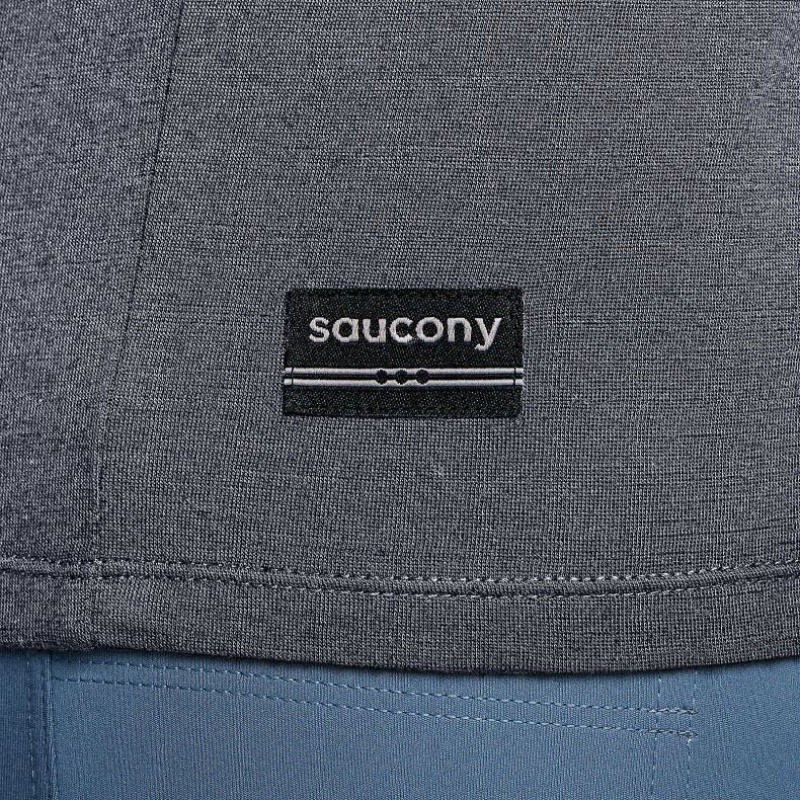 Saucony Peregrine Merino Long Sleeve Men's T-Shirt Grey | Riyadh DQMNA