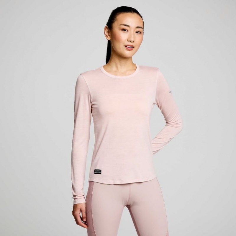 Saucony Peregrine Merino Long Sleeve Women\'s T-Shirt Pink | Jeddah SYVMO