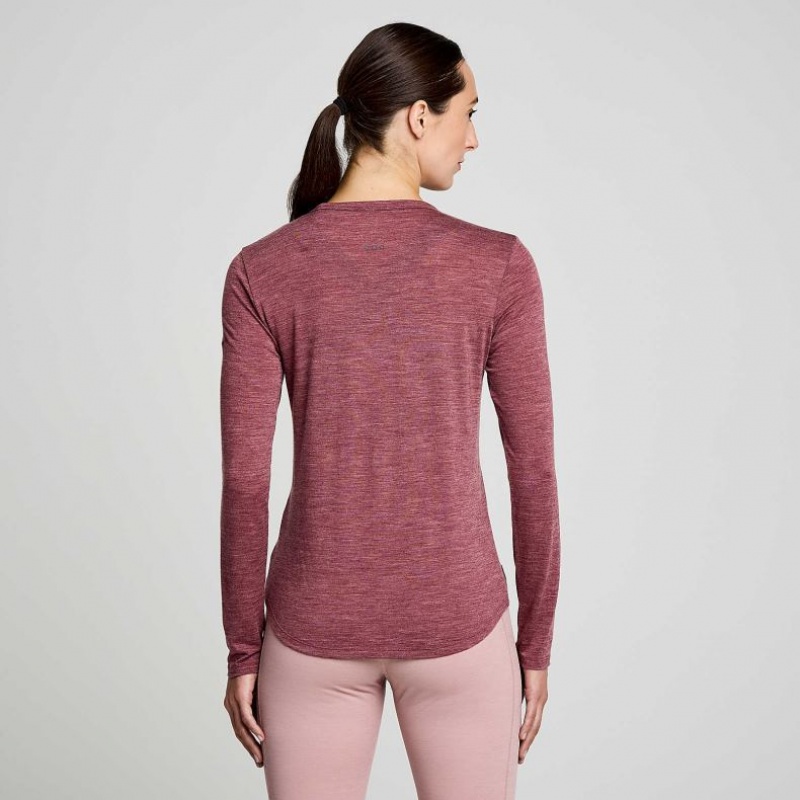 Saucony Peregrine Merino Long Sleeve Women's T-Shirt Red | Riyadh ZSPBA