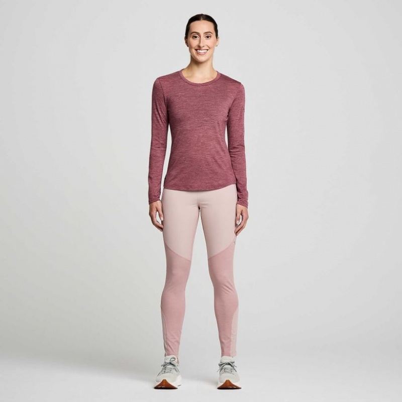 Saucony Peregrine Merino Long Sleeve Women's T-Shirt Red | Riyadh ZSPBA