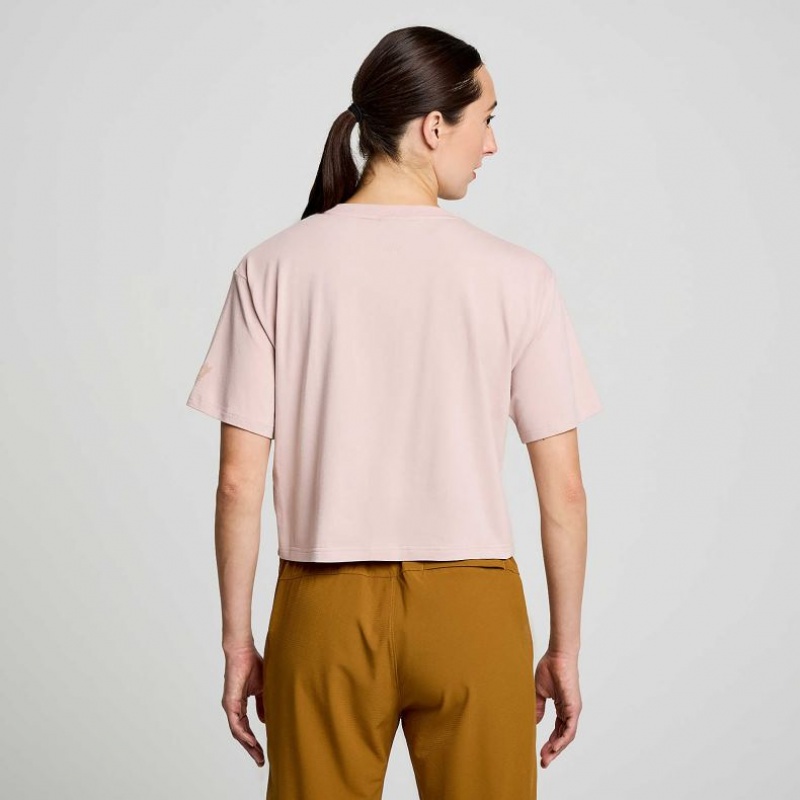 Saucony Recovery Boxy Women's T-Shirt Pink | Jeddah SNECP