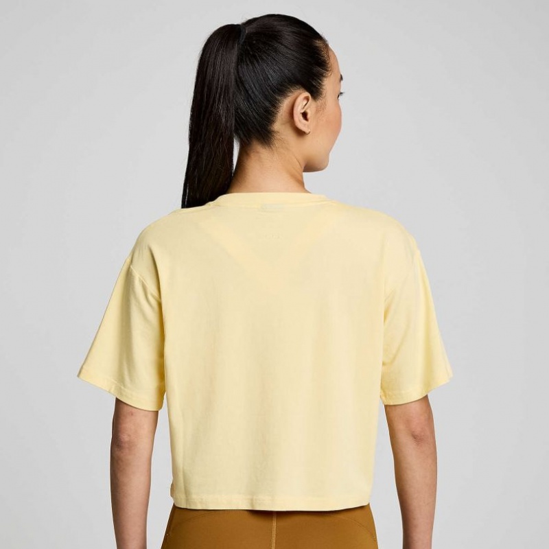 Saucony Recovery Boxy Women's T-Shirt Yellow | Riyadh MOJPC