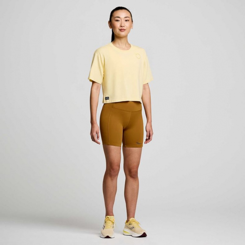 Saucony Recovery Boxy Women's T-Shirt Yellow | Riyadh MOJPC