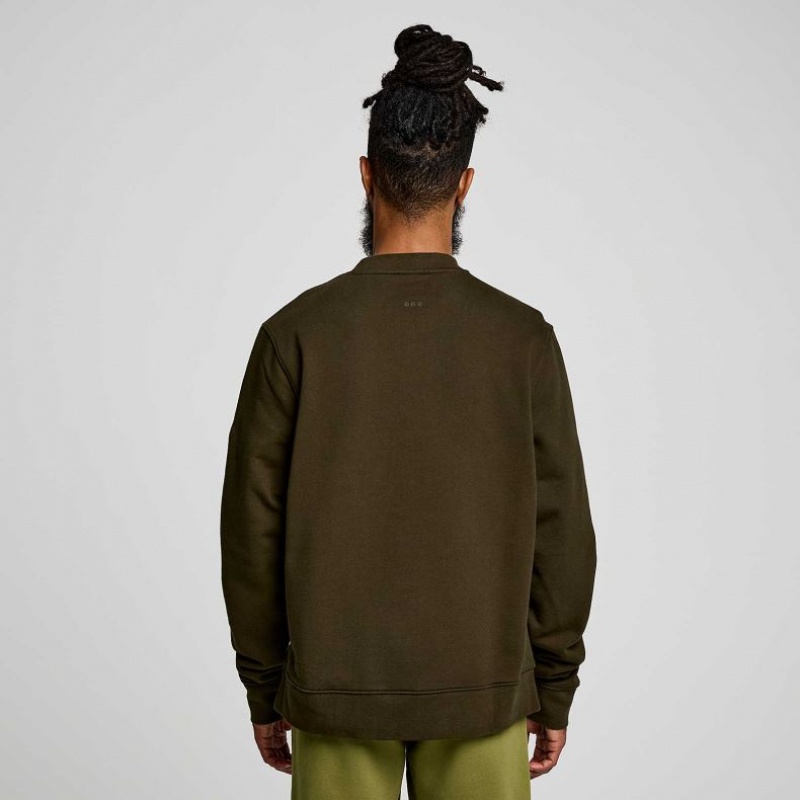 Saucony Recovery Crew Men's Sweatshirt Olive | KSA EFUZW