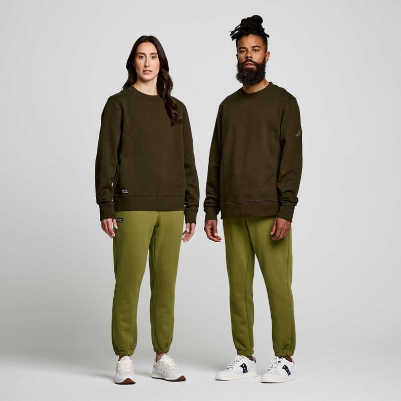 Saucony Recovery Crew Men's Sweatshirt Olive | KSA EFUZW