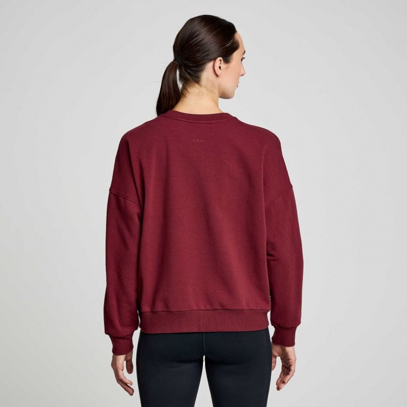 Saucony Recovery Crew Women's Sweatshirt Burgundy | Jeddah ARLNZ