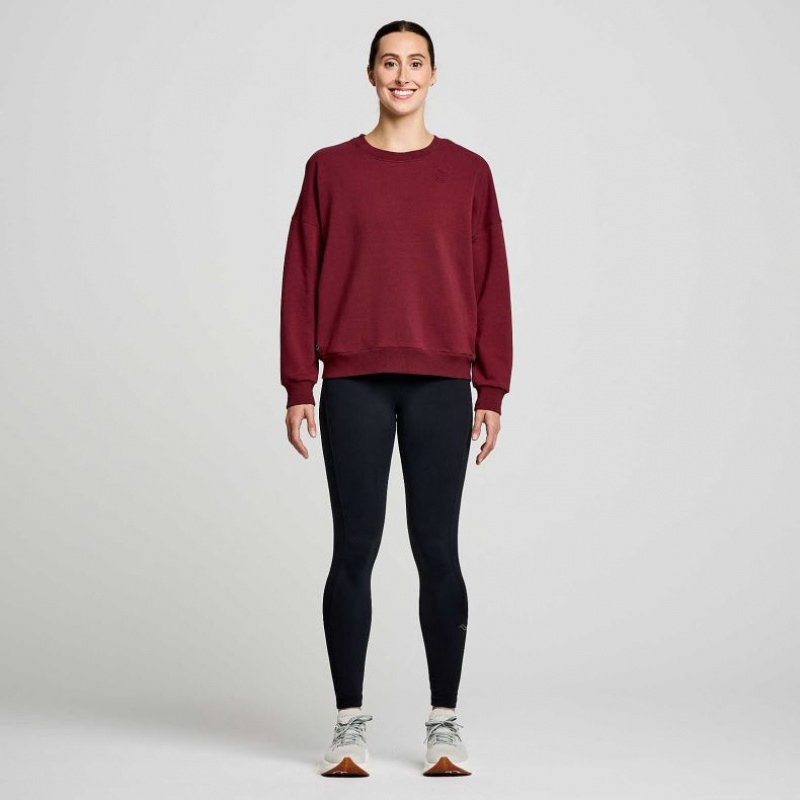 Saucony Recovery Crew Women's Sweatshirt Burgundy | Jeddah ARLNZ