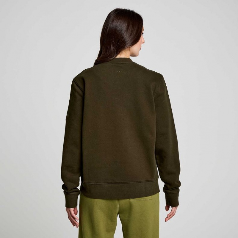 Saucony Recovery Crew Women's Sweatshirt Dark Green | Jeddah XSRHZ