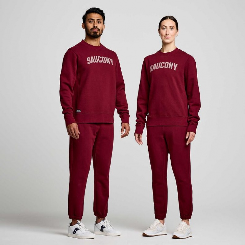 Saucony Recovery Crew Women's Sweatshirt Burgundy | KSA QWNHX