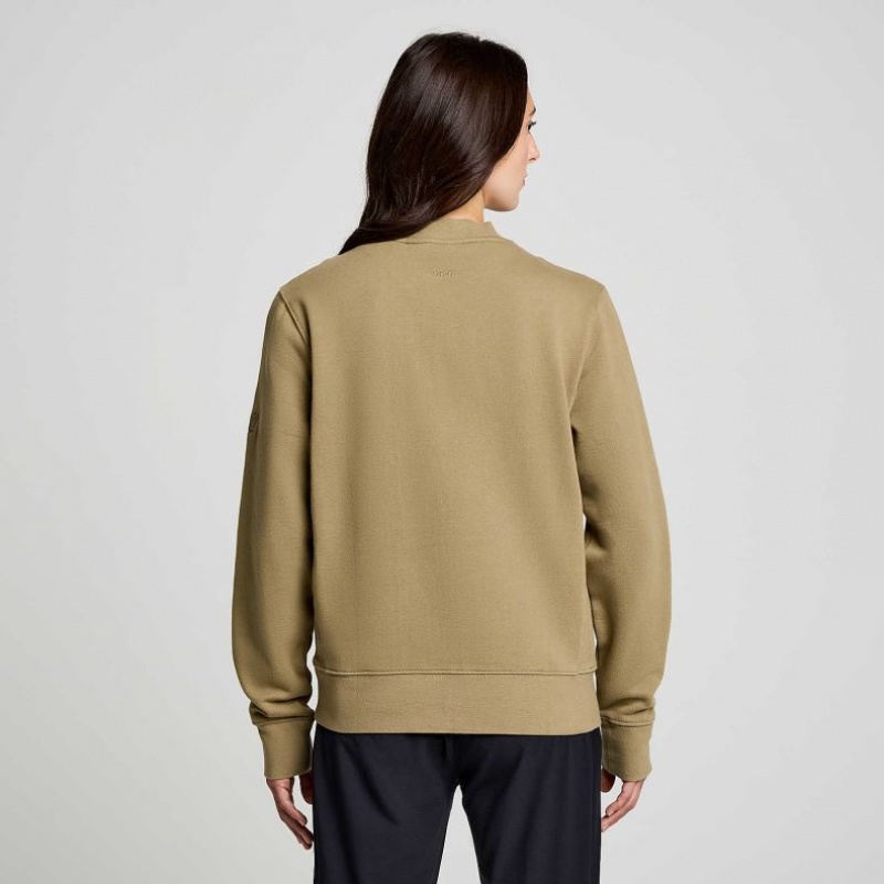 Saucony Recovery Crew Women's Sweatshirt Olive | Riyadh CDETZ