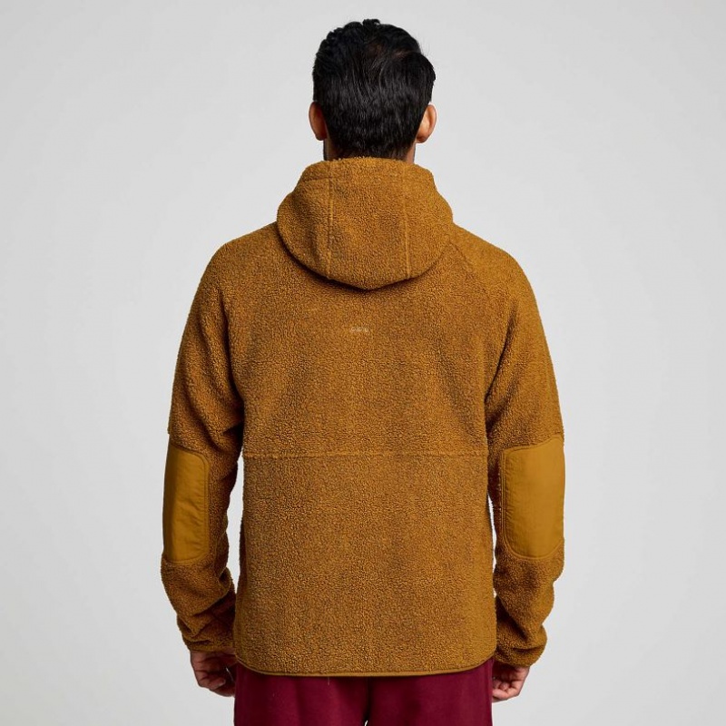 Saucony Recovery Sherpa Pullover Men's Hoodie Brown | Riyadh YQCEK