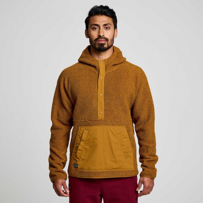 Saucony Recovery Sherpa Pullover Men\'s Hoodie Brown | Riyadh YQCEK