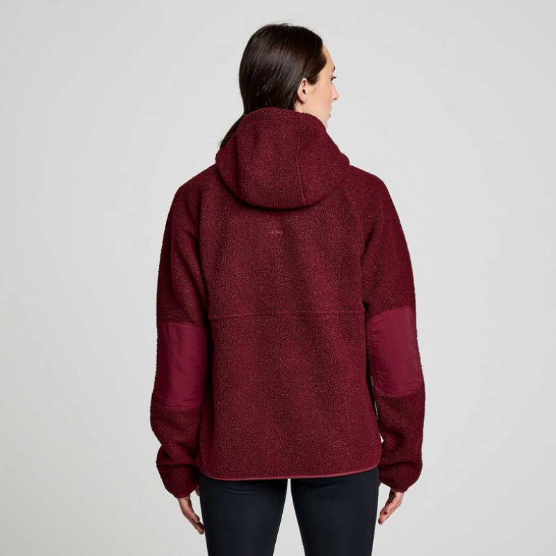 Saucony Recovery Sherpa Pullover Women's Hoodie Burgundy | KSA GTYWP