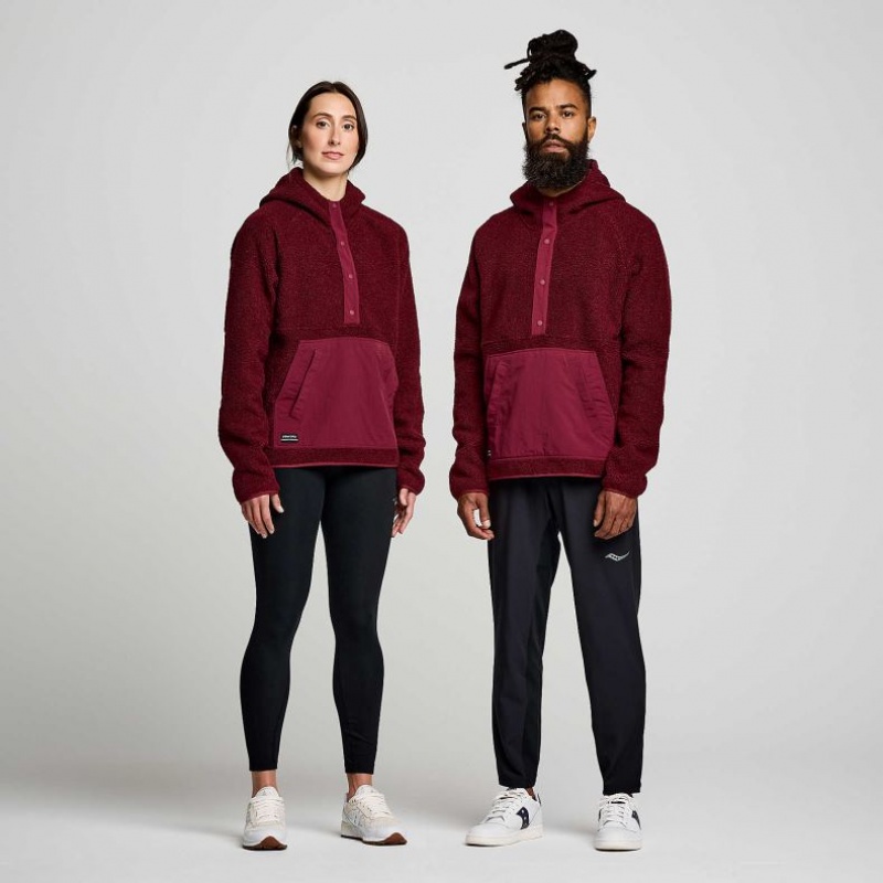 Saucony Recovery Sherpa Pullover Women's Hoodie Burgundy | KSA GTYWP