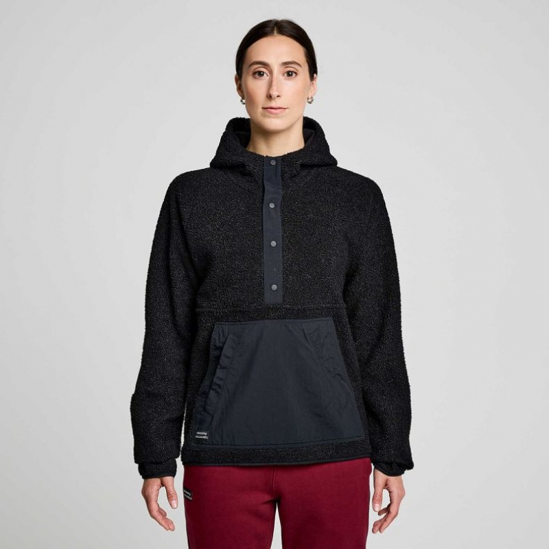 Saucony Recovery Sherpa Pullover Women\'s Hoodie Black | Jeddah IWEJN