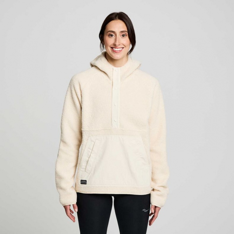 Saucony Recovery Sherpa Pullover Women\'s Hoodie Beige | KSA LQNKX