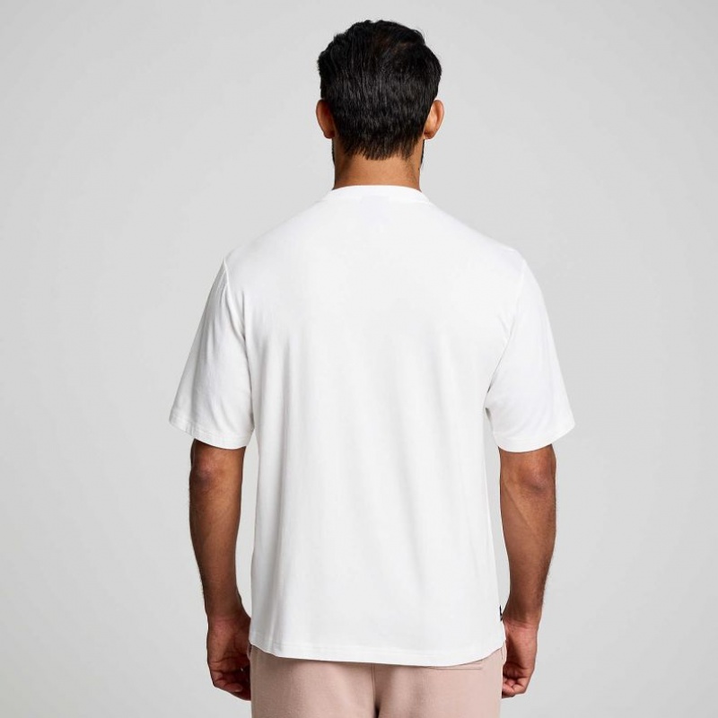 Saucony Recovery Short Sleeve Men's T-Shirt White | Jeddah BDJYL