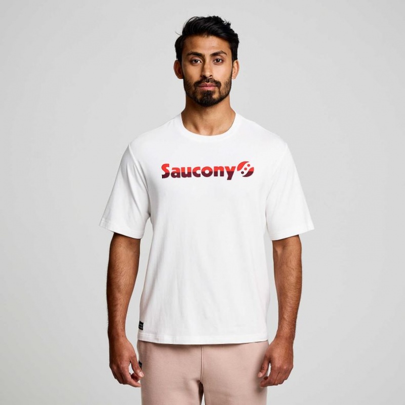 Saucony Recovery Short Sleeve Men\'s T-Shirt White | Jeddah BDJYL