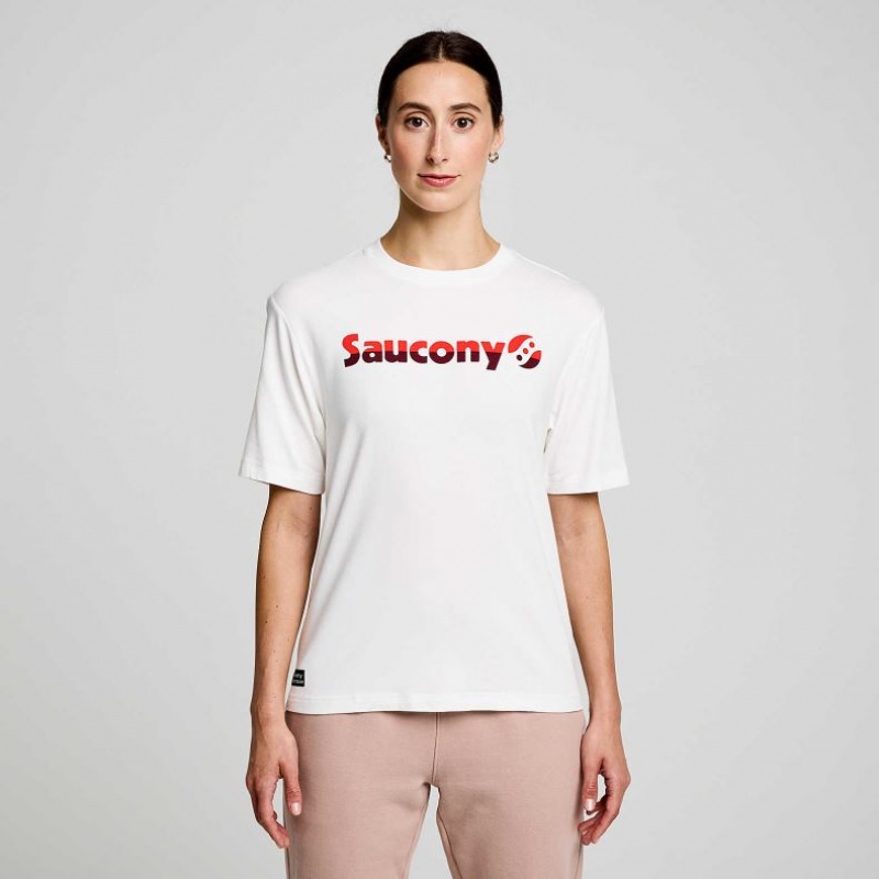 Saucony Recovery Short Sleeve Women\'s T-Shirt White | Jeddah VHIWY