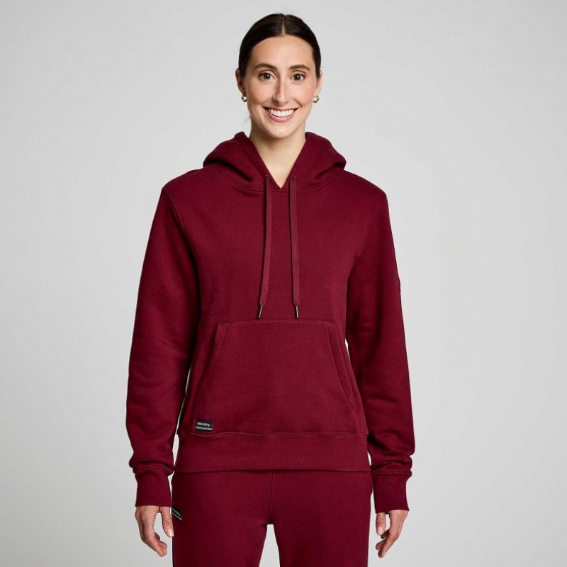 Saucony Recovery Women\'s Hoodie Burgundy | Riyadh JNHWP