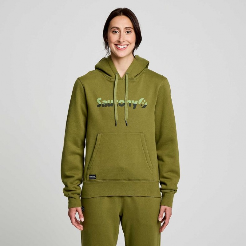 Saucony Recovery Women\'s Hoodie Olive | Riyadh LFUPT