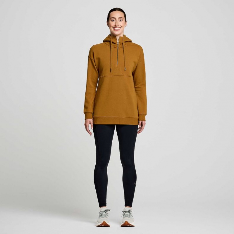 Saucony Recovery Zip Tunic Women's Hoodie Brown | Jeddah GQMNY