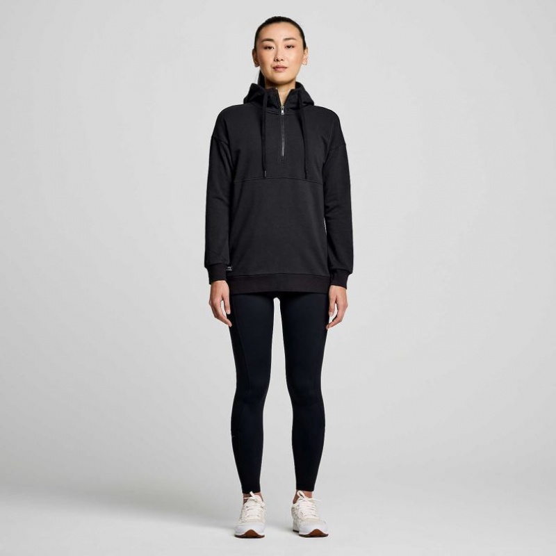 Saucony Recovery Zip Tunic Women's Hoodie Black | KSA XLIFK