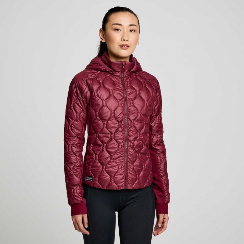 Saucony Solstice Oysterpuff Women\'s Jacket Burgundy | Riyadh NPCRE