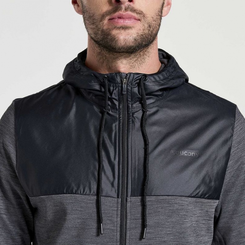 Saucony Solstice Zip Men's Hoodie Black | Jeddah TUFQP