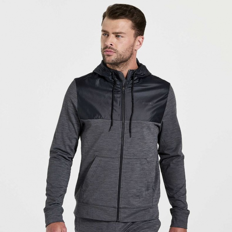 Saucony Solstice Zip Men\'s Hoodie Black | Jeddah TUFQP