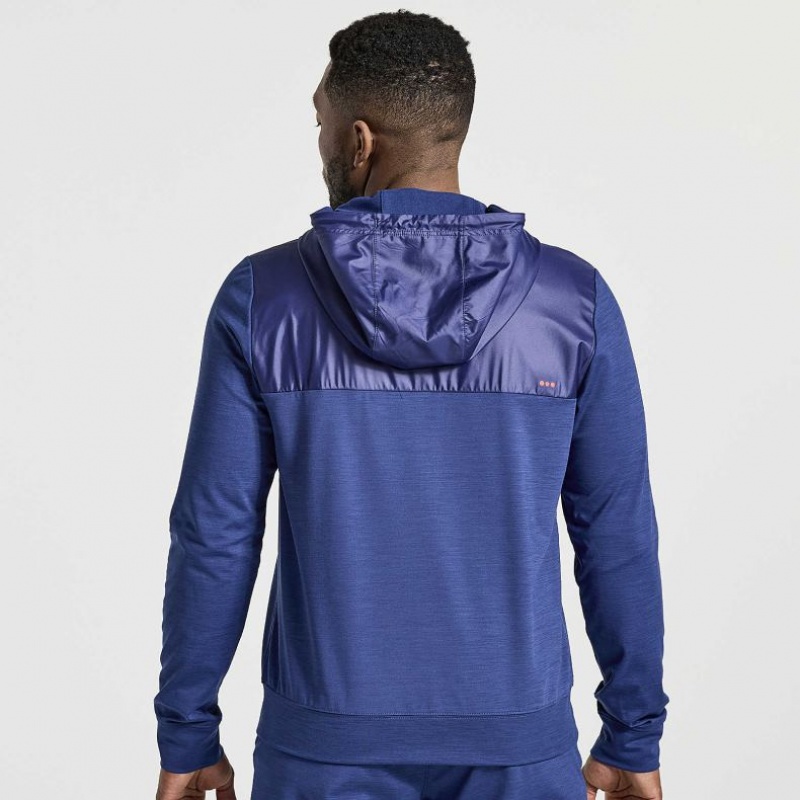 Saucony Solstice Zip Men's Hoodie Navy | Riyadh IYCZJ